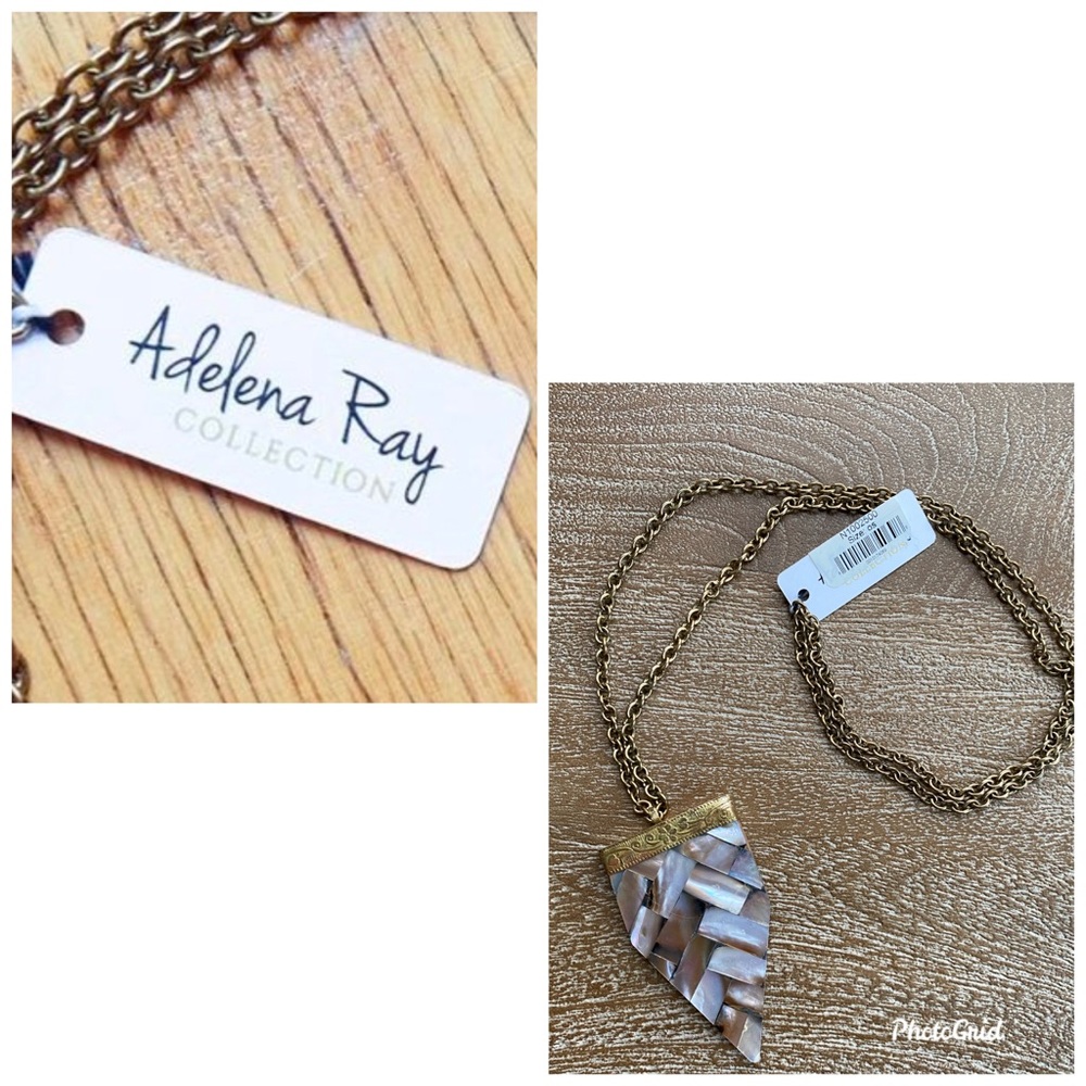Adelena Ray arrowhead mother of pearl necklace!